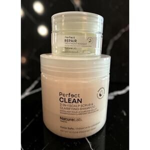 NATURELAB TOKYO 2-in-1 Scalp Scrub & Clarifying Shampoo + Treatment Masque NWOB